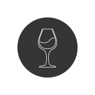 Şarap çizgisi simgesi logo şablonu. Modern düz biçimli vektör