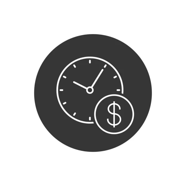 Üzleti és pénzügyi menedzsment vonal ikon lapos stílusban. Az idő pénz vektor illusztráció fehér háttér. Pénzügyi stratégiai üzlet — Stock Vector