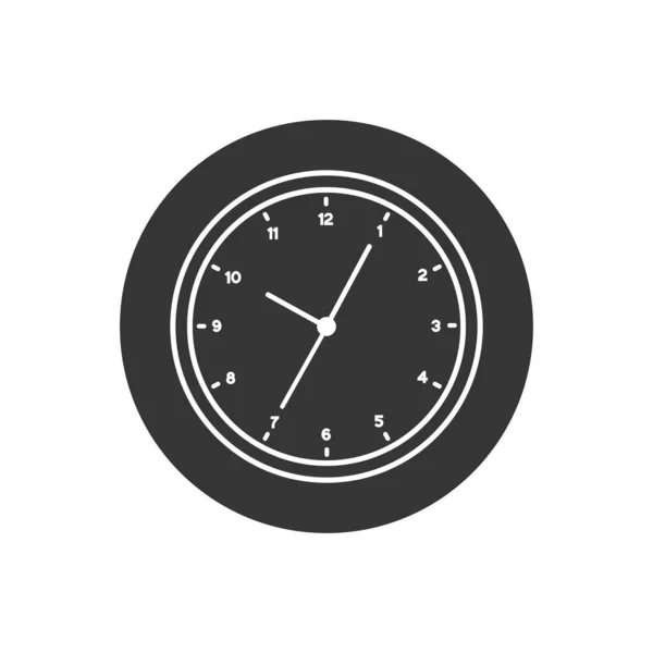 Icône de ligne de signe d'horloge dans le style plat. Illustration vectorielle de gestion du temps sur fond blanc isolé. Entreprise de minuterie — Image vectorielle