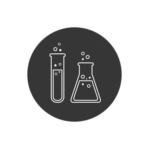 Flask Tube Chemical Laboratory Line Icon Vector Modern flat style — 스톡 벡터