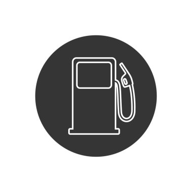 Yakıt doldurma sembolü simgesi. Vektör illüstrasyonu modern düz biçim