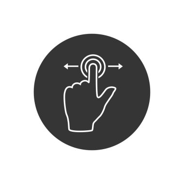 Hareket dokunuşu kaydırma vektör çizgisi simgesi, hareket kaydırma vektörü