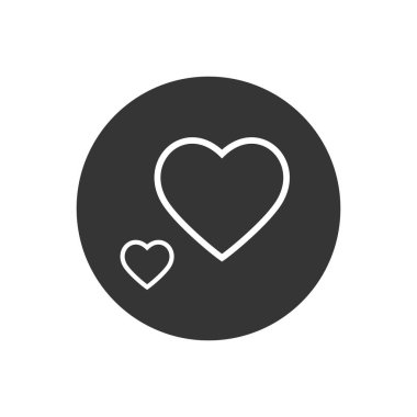 Heart Love Line Simge Vektör İllüstrasyonu Modern düz stil
