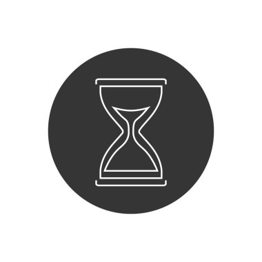 Beyaz arkaplanda kum saati çizgisi simgesi. Vektör