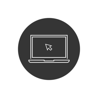 Laptop vektör çizgisi simgesi ayarlandı. Vektör illüstrasyonu
