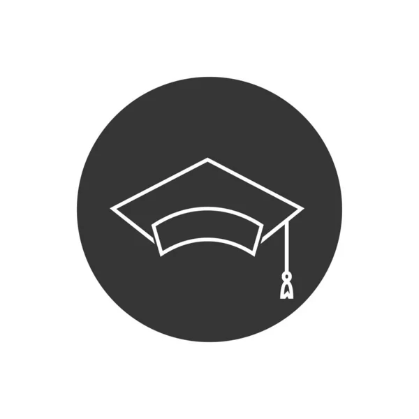 Graduate cap line icon logo. Vector de estilo plano moderno — Vector de stock