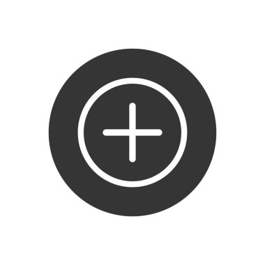 Simge ekle. Artı işareti. Artı simge basit işaret vektörü çizimi ekle