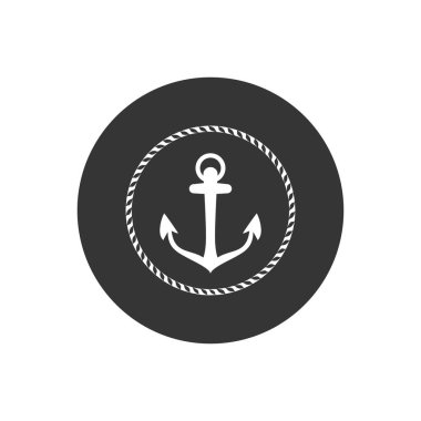 Çapa vektör simgesi logosu Denizcilik deniz teknesi çizimi 