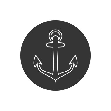 Çapa vektör çizgisi simgesi logosu Denizcilik deniz teknesi çizimi 