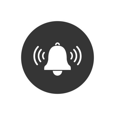 Gri üzerine çan doğrusal vektör beyaz simgesi