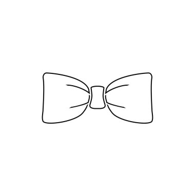 Siyah papyon vektör çizgisi simgesi beyaz arkaplanda izole edildi