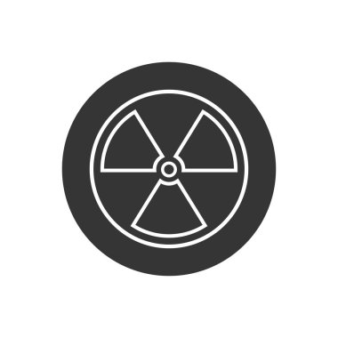 Siyah Radyoaktif çizgi simgesi beyaz arkaplanda izole edildi. Radyoaktif zehirli sembol. Radyasyon tehlikesi işareti. Vektör İllüstrasyonu