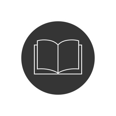 Gri arkaplanda beyaz kitap simgesi izole edildi. Vektör