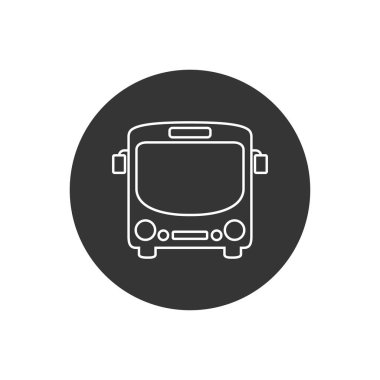 Beyaz üzerinde Bus satırı simgesi vektörü 