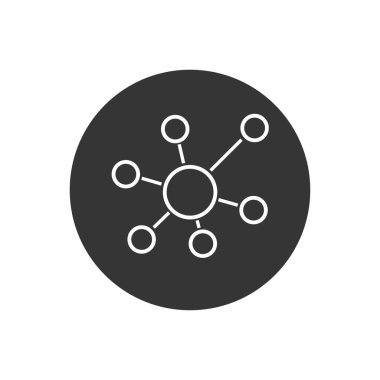 Gri üzerine İş Ağı vektör beyaz simgesi