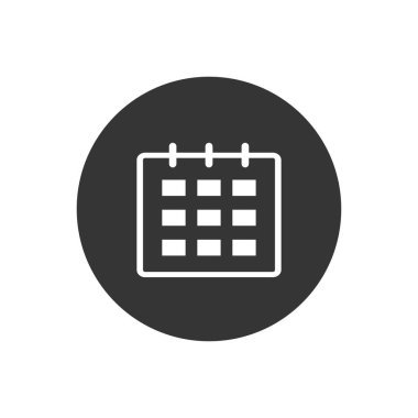 Takvim Simgesi. Takvim İzole Edilmiş Web Mobil Simgesi, İmzala, Sembol, Düğme, Element, Vektör illüstrasyonuName