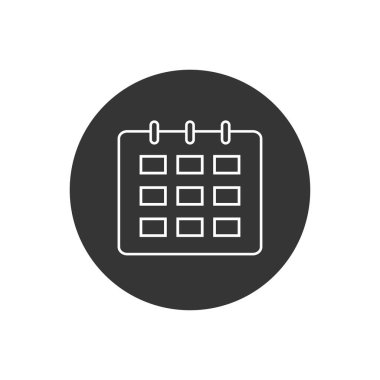 Takvim Satır Simgesi. Takvim İzole Edilmiş Web Mobil Simgesi, İmzala, Sembol, Düğme, Element, Vektör illüstrasyonuName