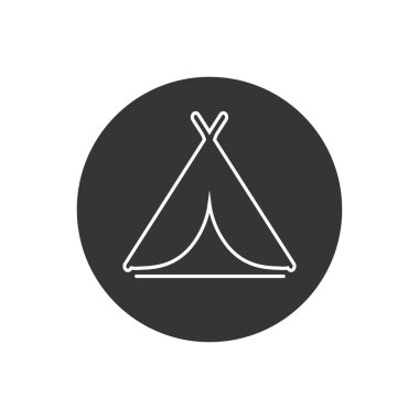 Kamp çadırı sembolü simgesi. Vektör