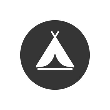 Kamp çadırı sembolü. Vektör çizimi