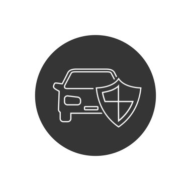 Beyaz vektörde araç kalkanı çizgisi simgesi