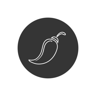 Chili çizgi ikonu. Biber ikonu. Vektör illüstrasyonu