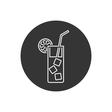 Kokteyl çizgisi simgesi düz stil. Vektör