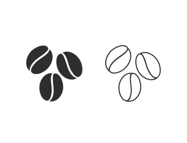 Kahve çekirdekleri vektör çizgisi simgesi şablonu. Vektör illüstrasyon tasarımı