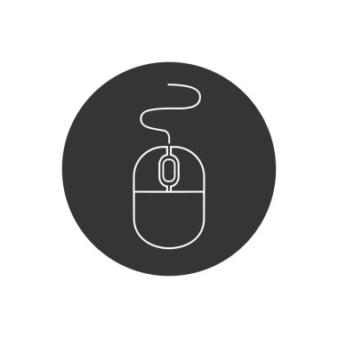 Web sitesi tasarımı, uygulaması, logosu, Ui için beyaz zemin üzerinde izole edilmiş, modaya uygun düz stil bilgisayar fare satırı simgesi. Vektör illüstrasyonu