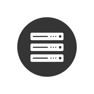 Bilgisayar Sunucusu Simge Vektör Çizimi