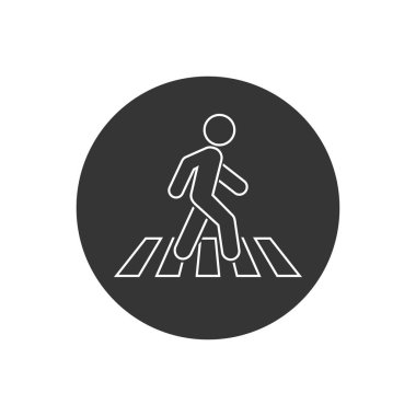 Yaya geçidi simgesi logo şablonu. Vektör