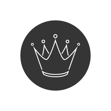 Crown Line simge logo şablonu. Kral vektör simgesi