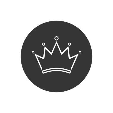 Crown Logo Şablonu. Satır simgesi. Vektör illüstrasyonu