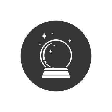Kristal Top Sihirli Simge Vektör Logo Şablonu