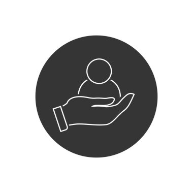 Müşteri koruma hattı ikonu. Vektör illüstrasyonu