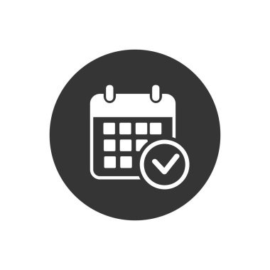 Takvim vektör simgesi. Grafik ve web tasarımı için siyah illüstrasyon izole