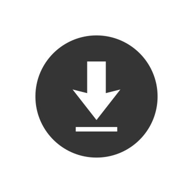 Gri arkaplana beyaz simge indir. Vektör simgesi indiriliyor