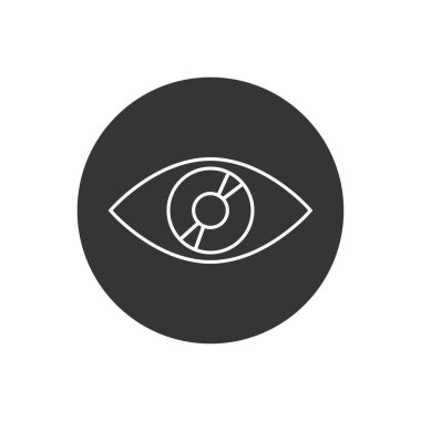 Göz çizgisi ikon vektörü. Göz sembolü. Mobil konsept ve web tasarımı için doğrusal stil işareti. Göz sembolü çizimi. Piksel vektör grafikleri - Vektör