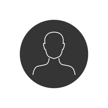 Avatar Düz Stil Vektör Satır Simgesi. Kullanıcı İmza Simgesi. İnsan Avatar Siyah Simge Vektör İllüstrasyonu