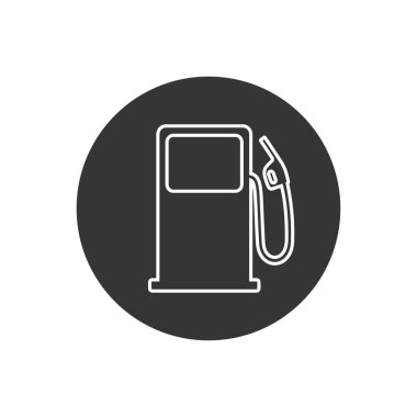 Yakıt doldurma sembolü simgesi. Vektör illüstrasyonu