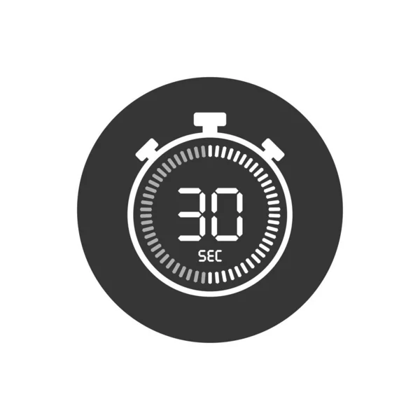 Seconden Stopwatch Vector Icoon Digitale Timer Klok Horloge Timer Aftelsymbool — Stockvector