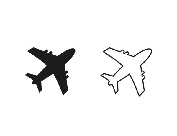 Modèle Logo Illustration Vectorielle Ensemble Icône Ligne Avion — Image vectorielle