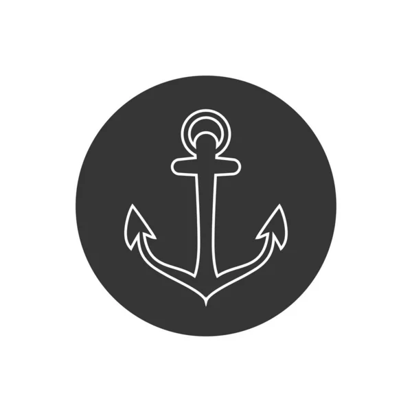 Çapa Vektör Çizgisi Simgesi Logosu Denizcilik Deniz Teknesi Çizimi — Stok Vektör