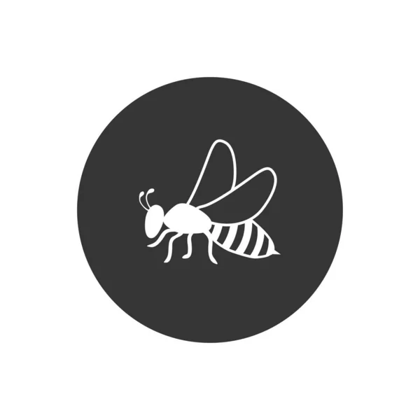 Ikona Včel Vektorové Logo Plochý Styl — Stockový vektor