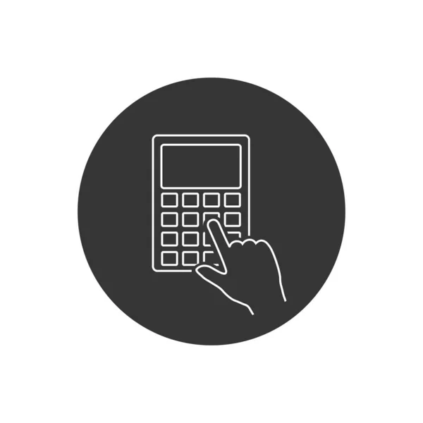 Icono Línea Calculadora Sobre Fondo Blanco Ilustración Vectorial — Vector de stock