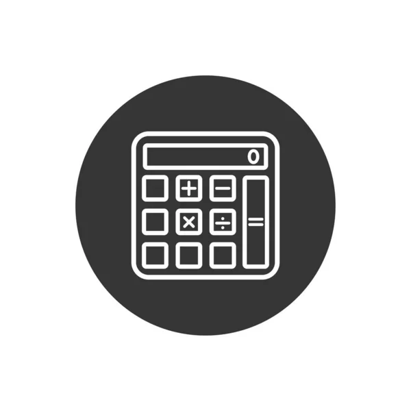 Calculator Vector Line Icon Flat Style — Stock Vector