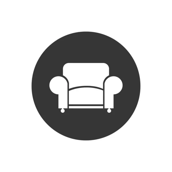 Chair Flat Icon Gray Vector — Stock Vector