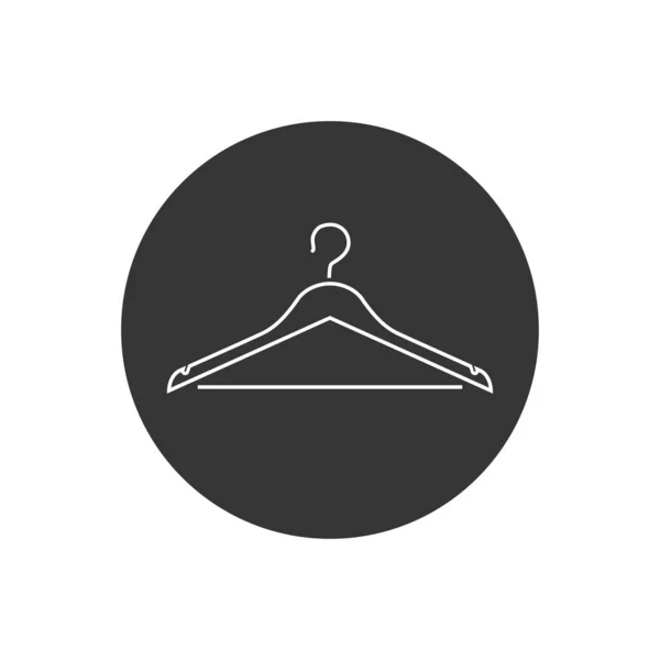 Modèle Logo Icône Ligne Cintre Vêtements Isolé Sur Fond Blanc — Image vectorielle