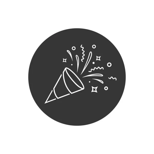 Конфетти Поппер Вектор Линии Иконки Заполненный Плоский Знак Твердая Пиктограмма — стоковый вектор