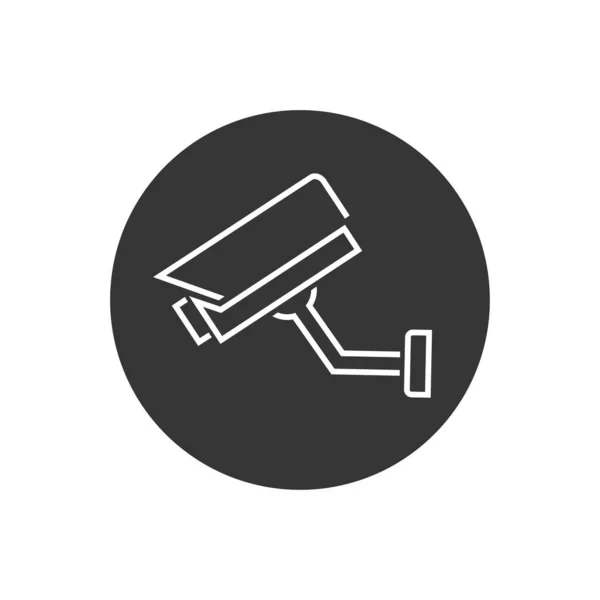 Fixed Cctv Security Camera Line Icon Vector Template — Stock Vector