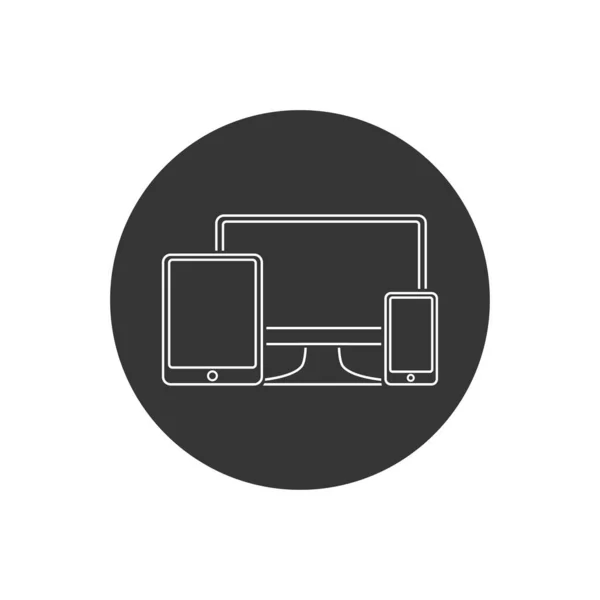 Icona Gadget Line Illustrazione Dei Dispositivi Come Semplice Segno Vettoriale — Vettoriale Stock